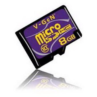 Vgen Memory Card Micro SD Class 10 - 8 GB + Adapter