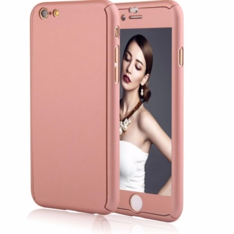 Viking Front Back 360 Degree Full Protection Iphone 6/6S - Pink + Tempered Glass