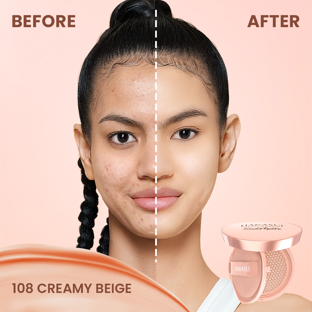 Hanasui Serum Cushion Soulmatte - Matte Finish UVA & UVB Protection Perfect Coverage Menyamarkan ...