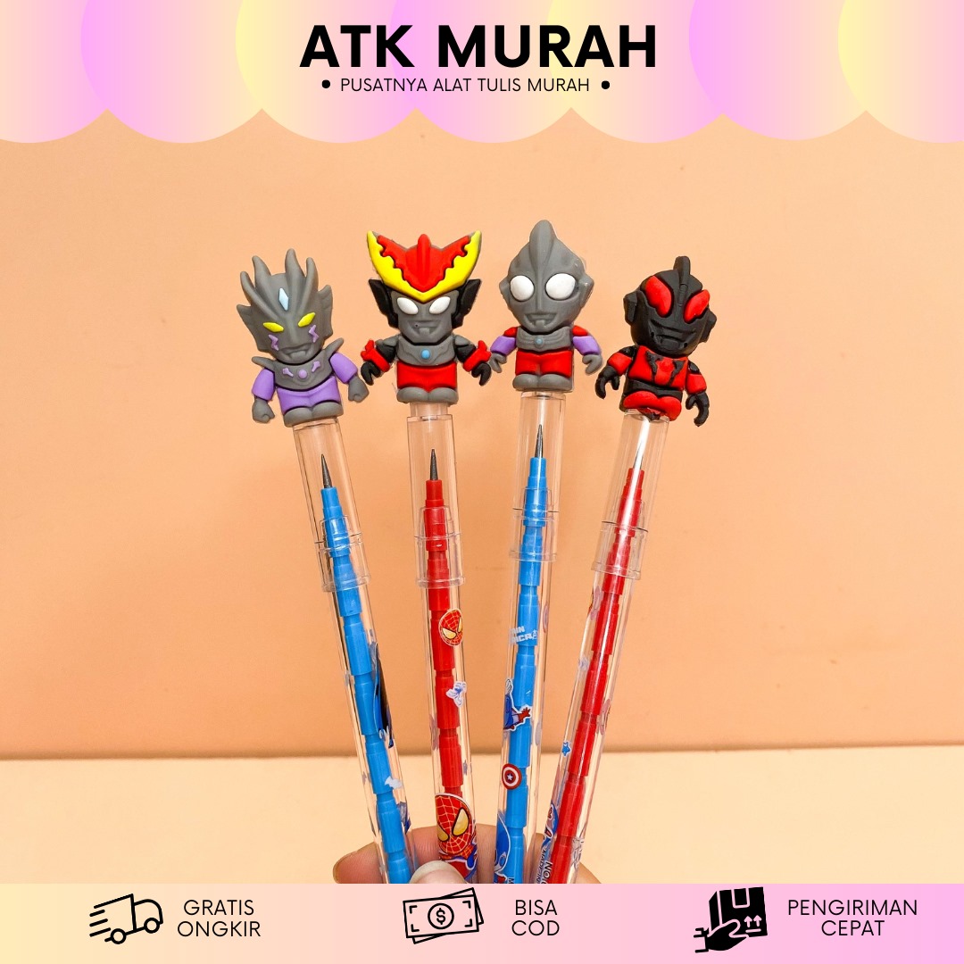PENSIL SUSUN ULTRAMAN V2 PSN-1556 PENCIL TEMRURAH LUCU IMUT KADO UNIK AESTHETIC COD