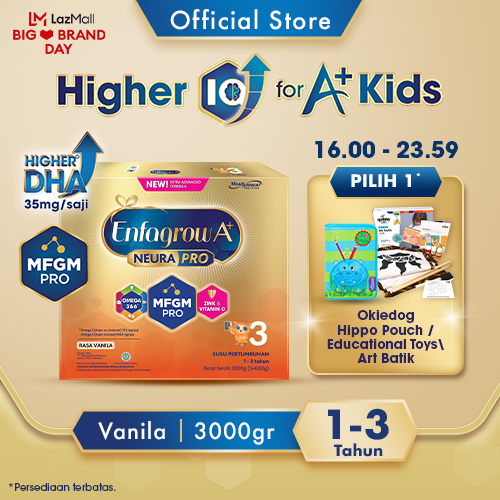 Enfagrow A+ 3 Susu Formula Anak Usia 1-3 Tahun Rasa Vanila 3000gr