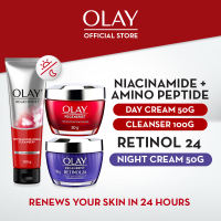 OLAY Regenerist Set Antiaging Skincare -  Revitalising Cream Cleanser 100gr  Day Cream 50gr + Retinol24 Night Moisturiser 50gr
