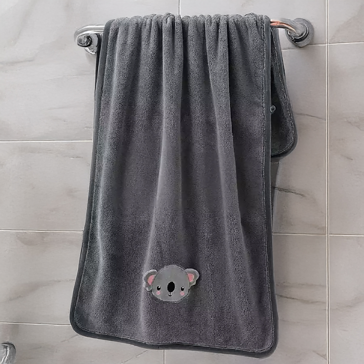 Handuk bayi anak karakter animal Microfiber daya serap tinggi motif premium timbul 50x100cm