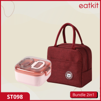 Eatkit Lunch Box Set Anti Tumpah 3in1 Set Kotak Makan Bekal Makan Siang Lucu Aesthetic Food Grade