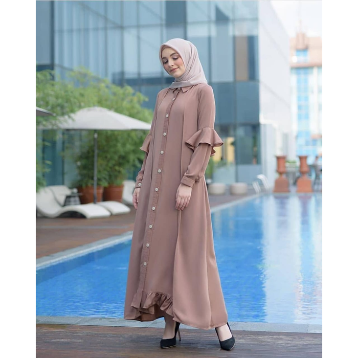 Baju Muslim Modern DIVA MAXY Bahan MOSSCRAPE KANCING DEPAN Baju Gamis BUSUI Gamis Wanita Modern 2020 Baju Panjang Polos Muslim Maxi Muslimah Termurah Simple