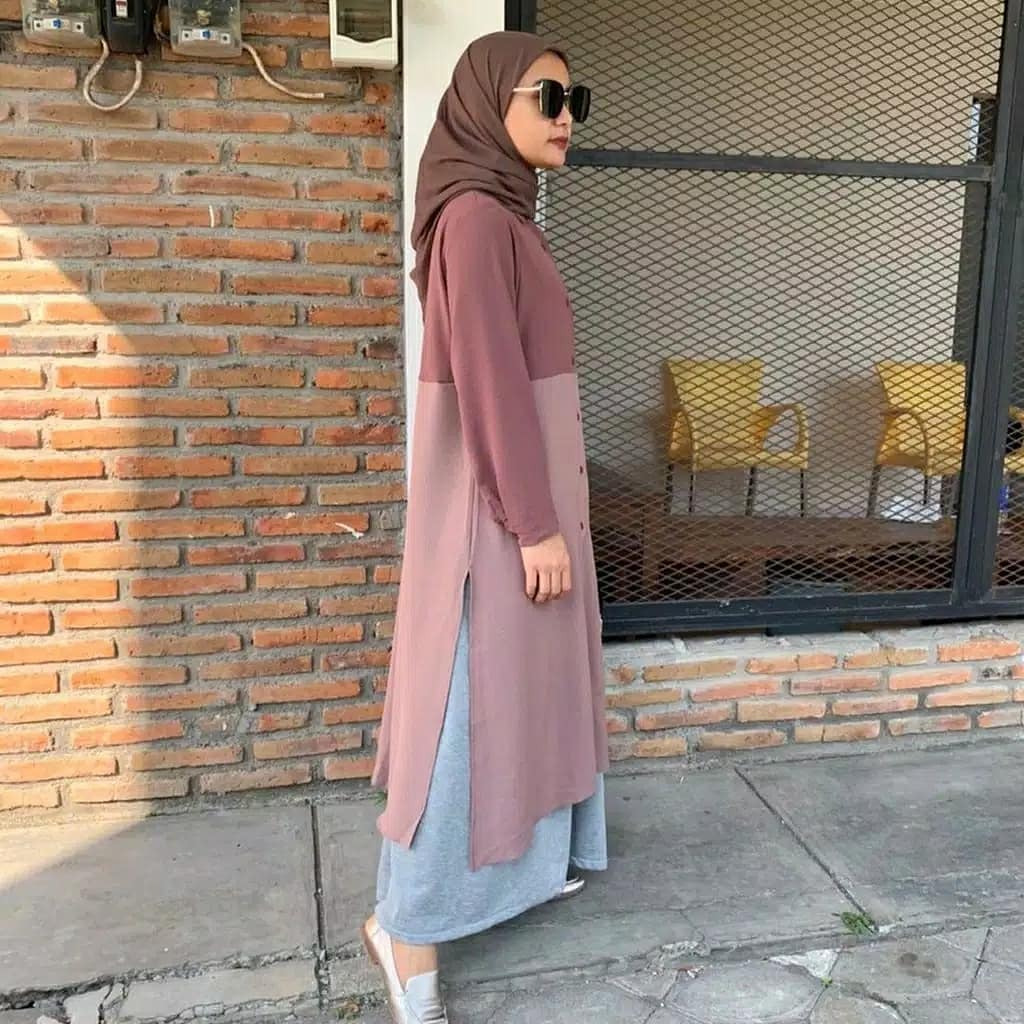 Baju Muslim Modern ZUVIA TUNIK HS Bahan MOSSCRAPE Atasan Wanita Tunik Wanita Terbaru 2020 Remaja Tunic Tunik Wanita Kekinian Jumbo