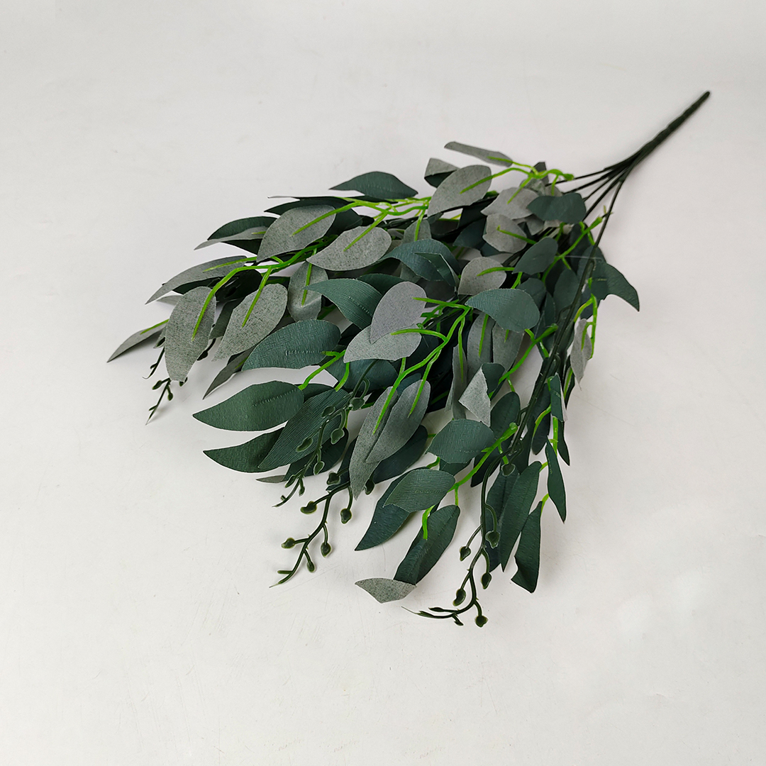 Daun Willow Cabang 5 - bunga import murah - daun zaitun hiasan plastik - daun eucalyptus - hiasan import murah - hiasan Dekorasi
