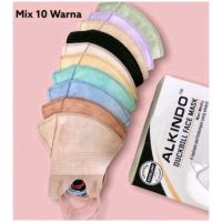 MASKER DUCKBILL WARNA ALKINDO 4 PLY EMBOSS TEBAL ISI 50 PCS