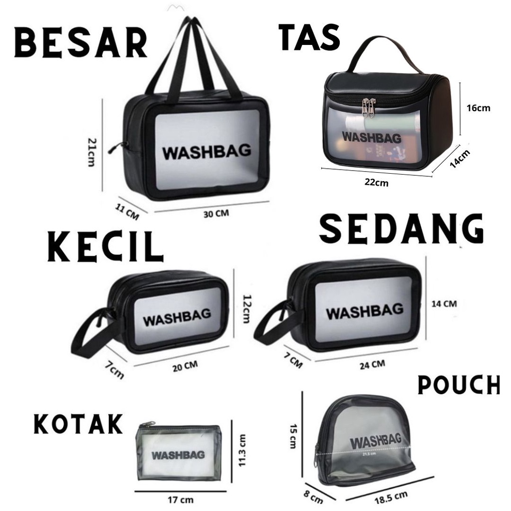 Tas Washbag Kosmetik Transparant Pouch Travel Make Up Dompet Kosmetik Toiletry Waterproof Murah