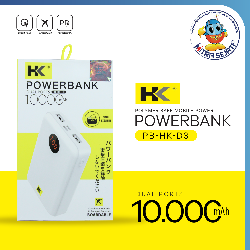Powerbank HK Dual Ports 10.000mAh D3 -ATCPB100D03HK