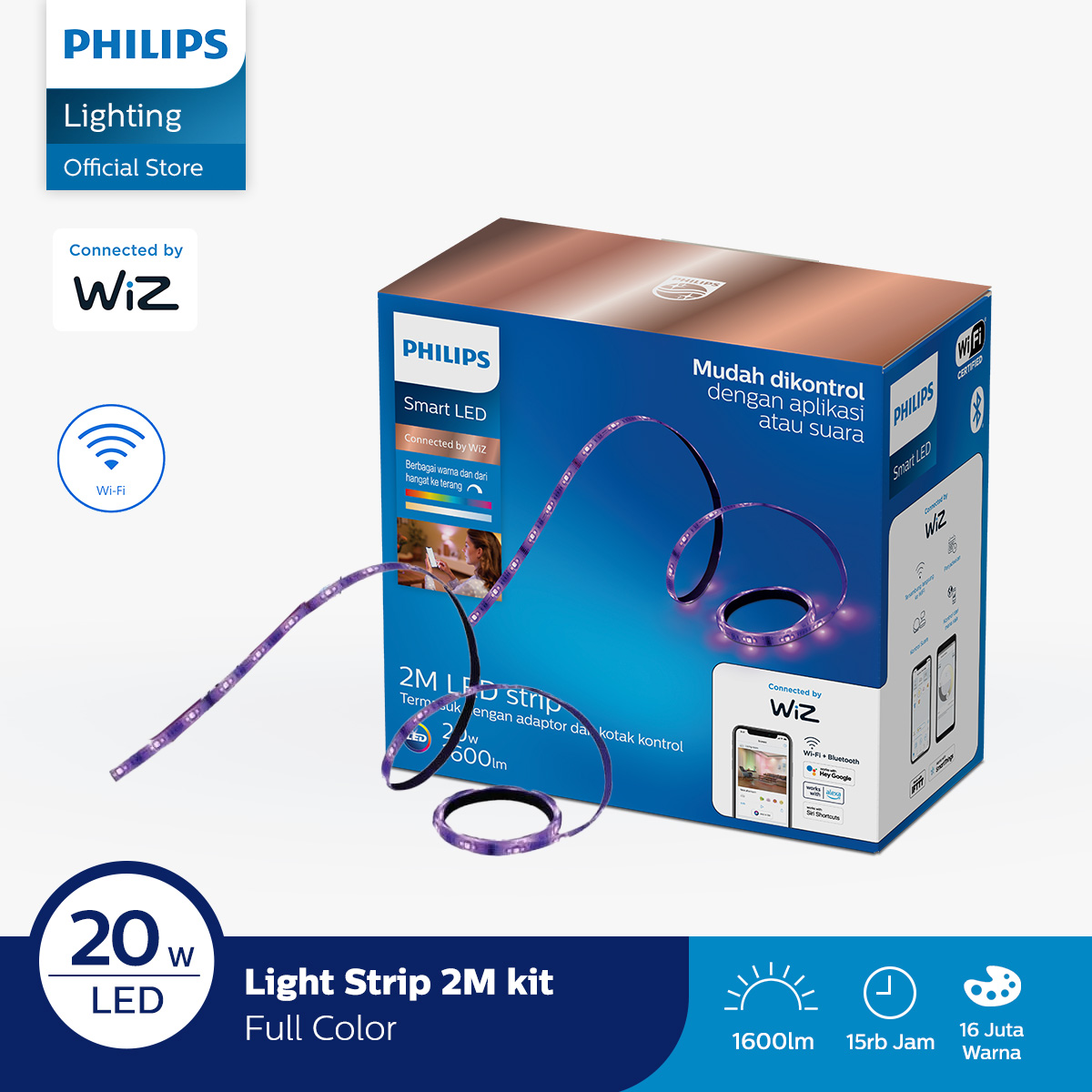 Lampu Philips Smart Wifi LED Strip Starter Kit 2M - Color & Tunable White
