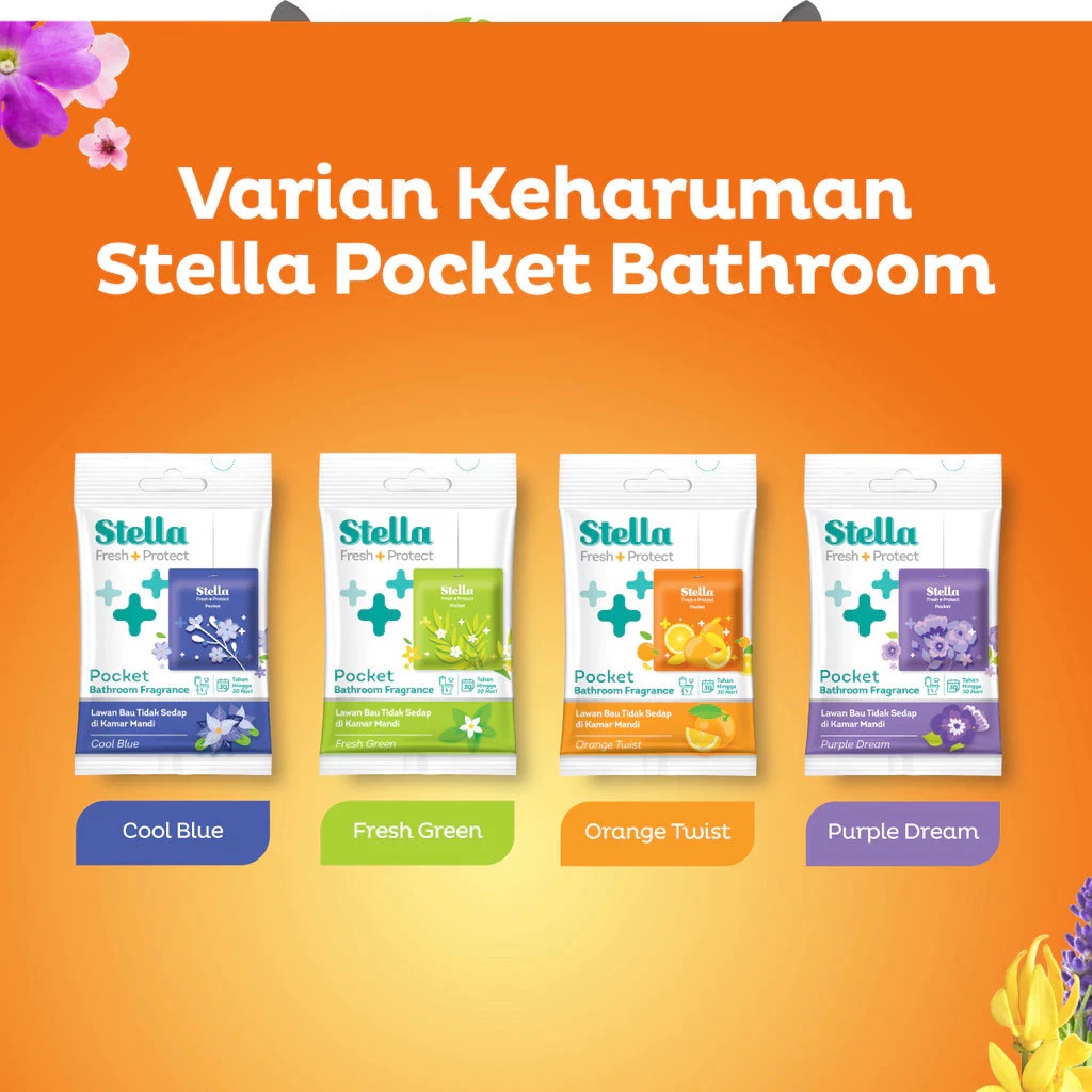 PAKET 4 PCS STELLA Pocket Bathroom Air Fresheners 10gr || Pengharum Kamar Mandi