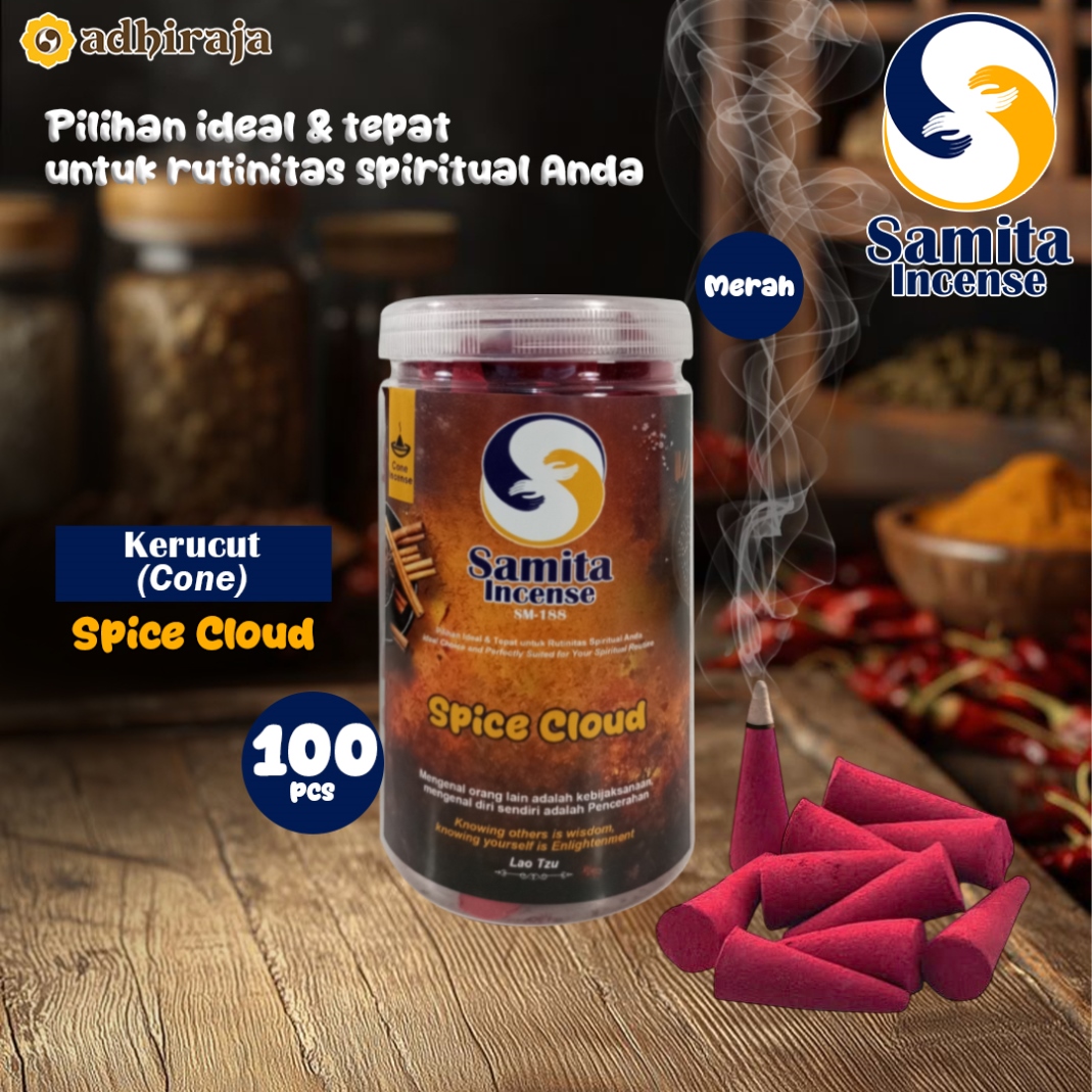 Dupa/ hio kerucut/ tumpeng Samita 100 pcs Spice Cloud merah