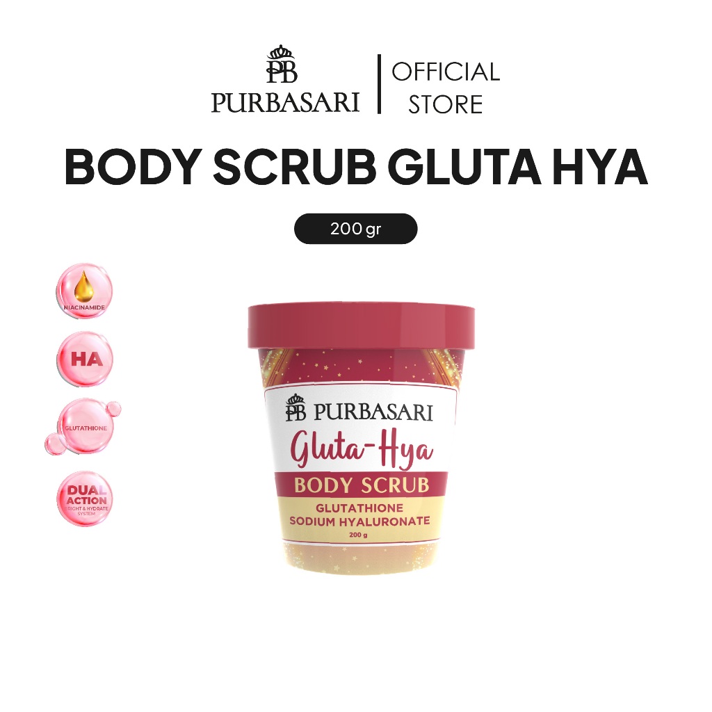Purbasari Body Scrub Dual-action Bright & Hydrate 200gr / Mengangkat Sel Kulit Mati