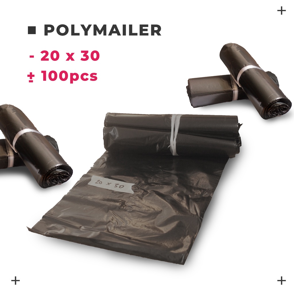 Plastik polymailer 20 x 30 Hitam packaging Kantong Amplop isi 100 pcs
