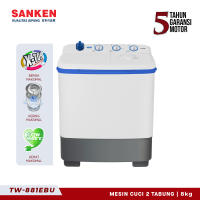 SANKEN Mesin Cuci Dua Tabung / Semi Auto 8 Kg TW-880 EBU (Blue)