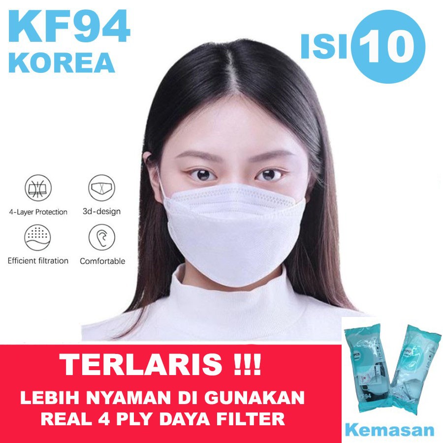 Masker KF94 4 ply 3D Protection 10 pcs non Box