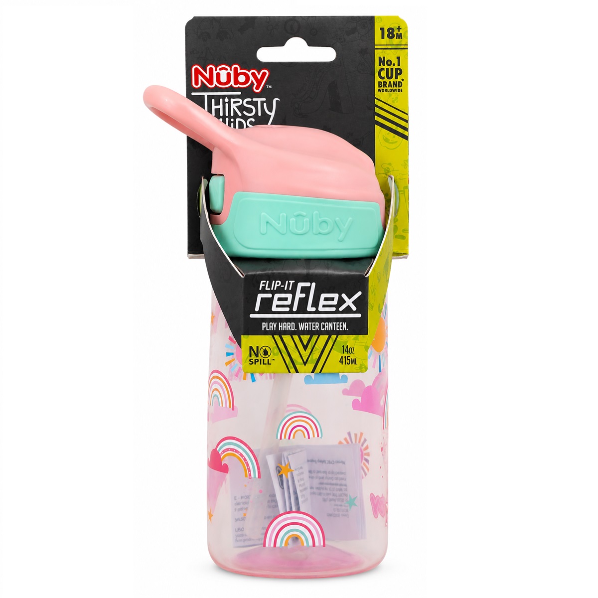 Nuby Reflex Straw Cup Botol Minum Anak Bayi dengan Sedotan BPA Free Sekolah Sport