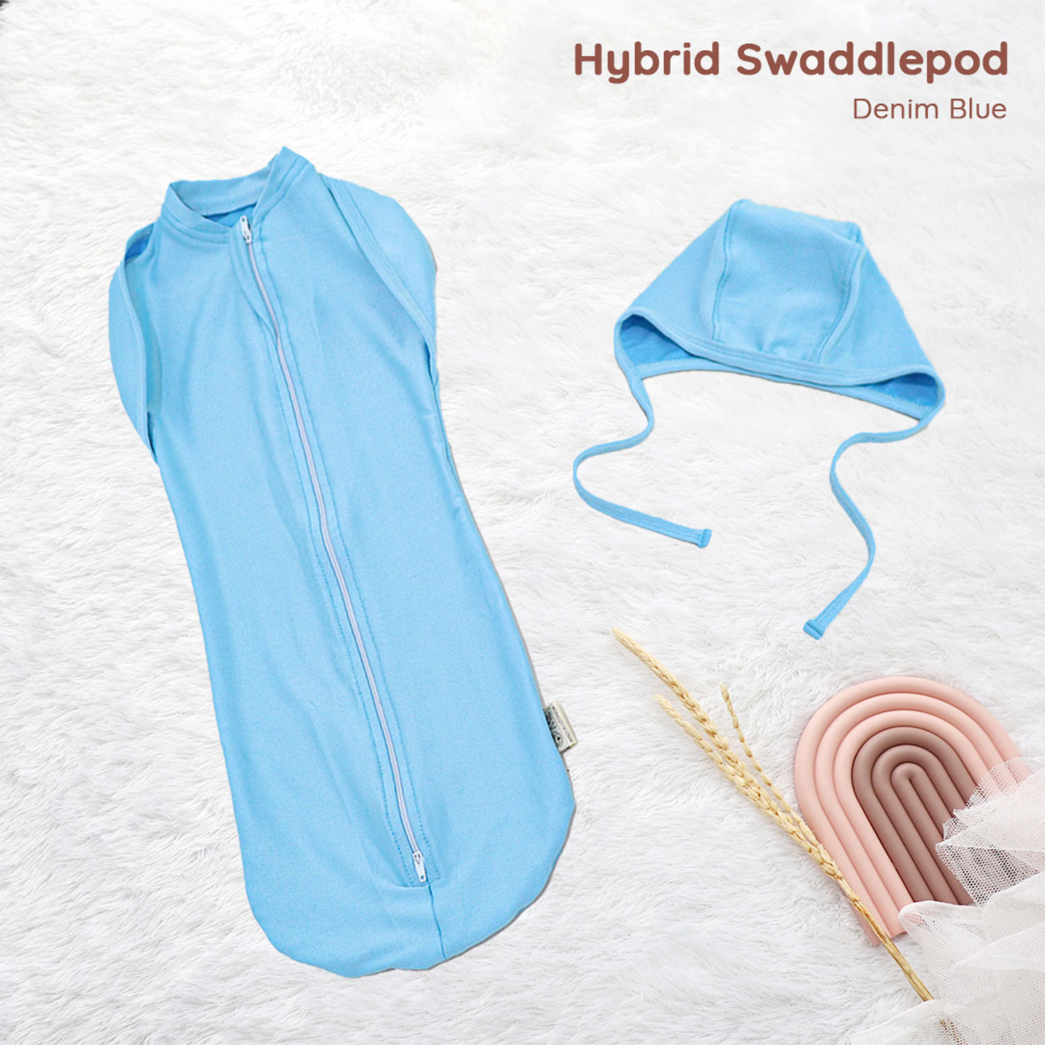 Cuddleme Bedong Instan SET Topi - Swaddlepod Hoodie Cuddle Me Swaddle Bayi Selimut Anak
