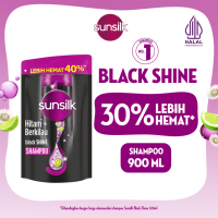 Sunsilk Shampoo Black Shine Activ-Infusion dengan Urang Aring Refill Pouch 900 ml - Rambut Hitam Berkilau