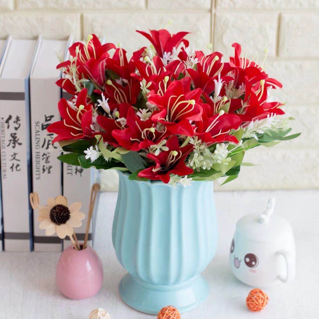 HAPPYTIME BUNGA PLASTIK LILY 735 BUNGA HIAS PLASTIC ARTIFICIAL BUNGA ARTIFISIAL MURAH (BUNGA LILY SAJA)