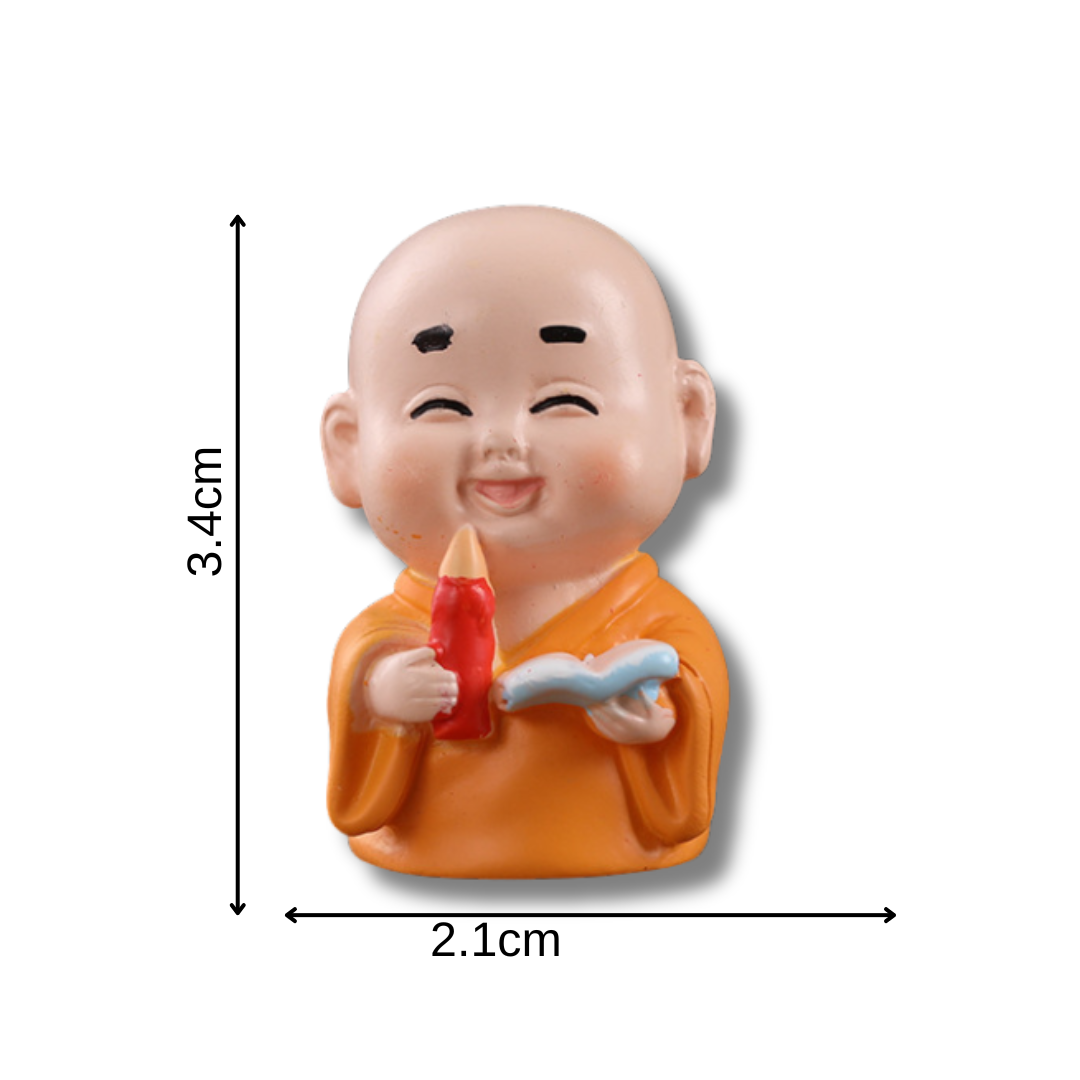 DAKENA - ORNAMEN MINIATUR BIKSU / PATUNG BUDDHA / IMUT / PAJANGAN / ACTION FIGURE DEKORASI