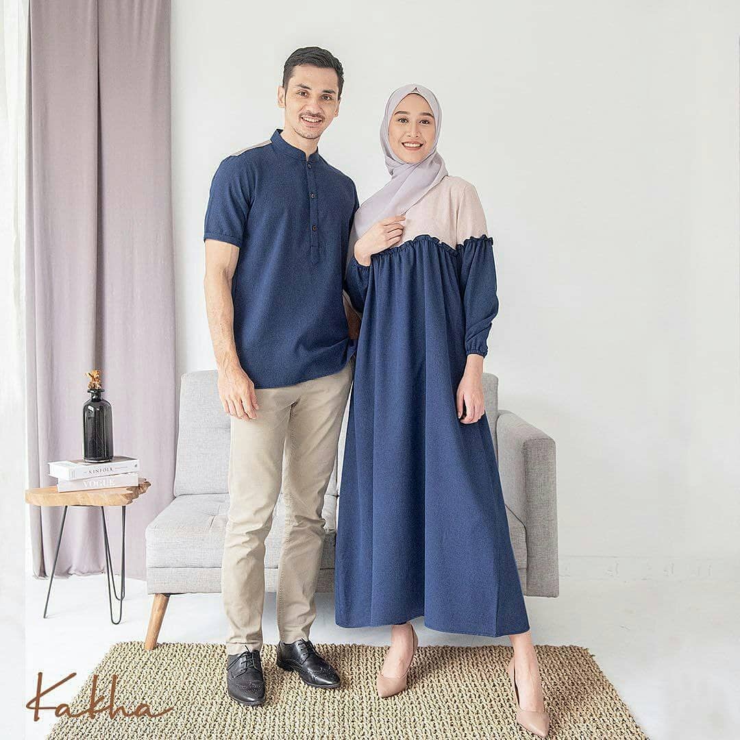 Baju Muslim Modern ADAM & HAWA COUPLE IK Bahan TOYOBO DAPAT GAMIS DAN KEMEJA Baju Couple Pasangan Suami Istri Couple Pasangan Remaja Baju Couple Kondangan BEST SELLER