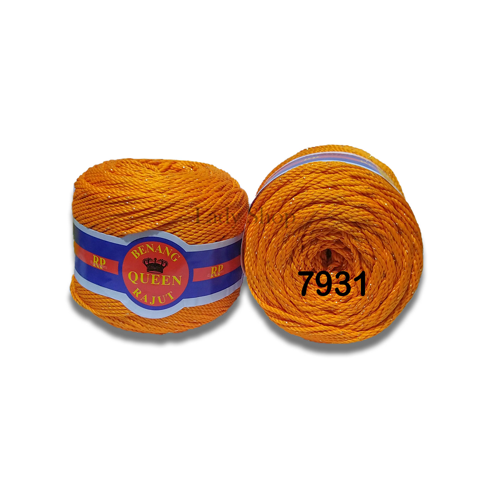 Lady Shop - Benang Rajut Polyester - Poly Queen Gliter Gold ( 1 gulung )