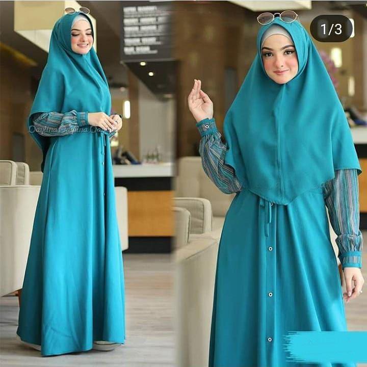 Baju Muslim Modern Gamis Maya Syari Wallycrepe (Free Hijab / Khimar ) Gamis Trendy Modern Wanita Baju Panjang Stelan Syar’i Polos Muslim Gaun Dress Pesta Murah Terbaru Pakaian Modis Simple Syari Couple Set Jumbo Casual Elegant 2019