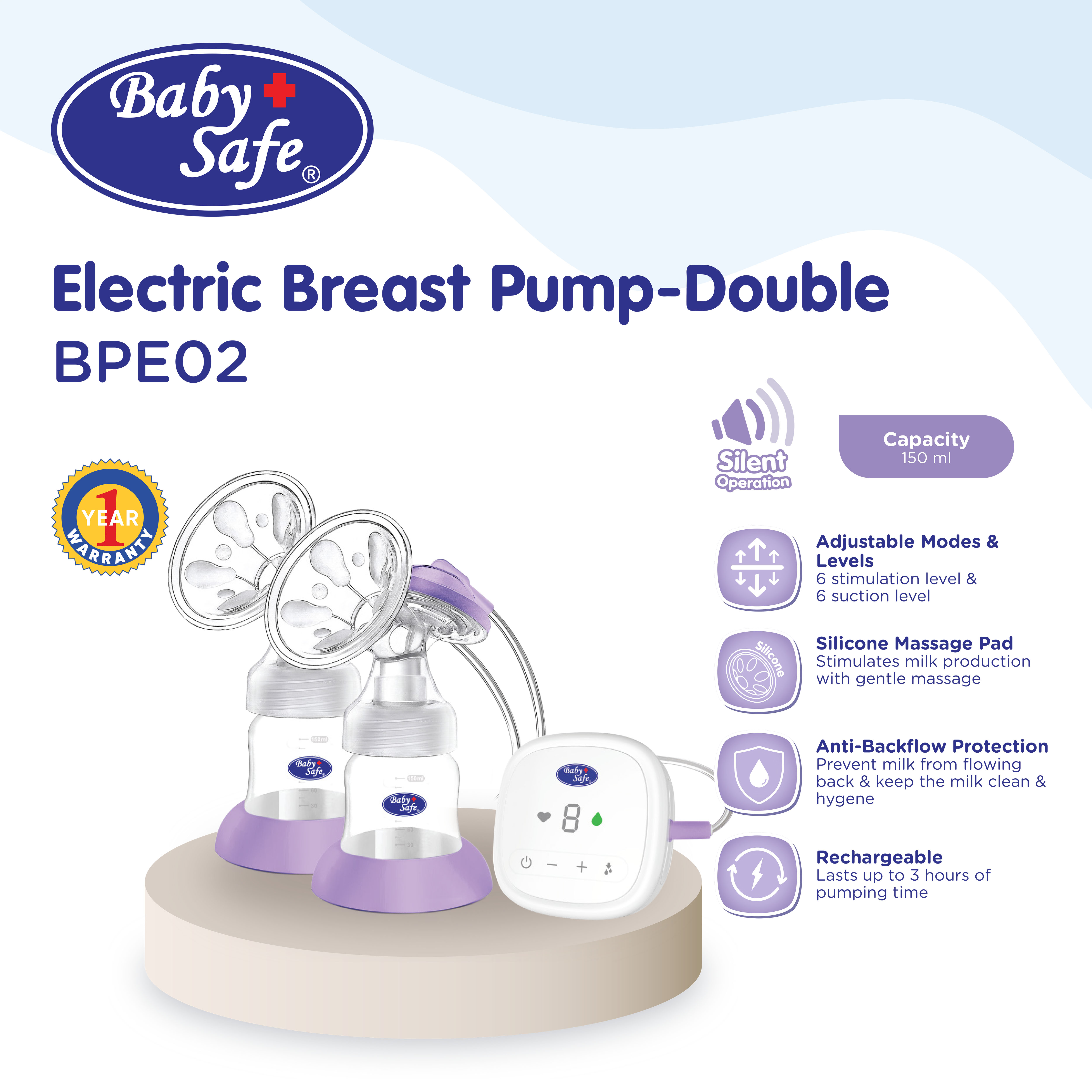 BabySafe - BPE02 - Breast Pump Electric Double