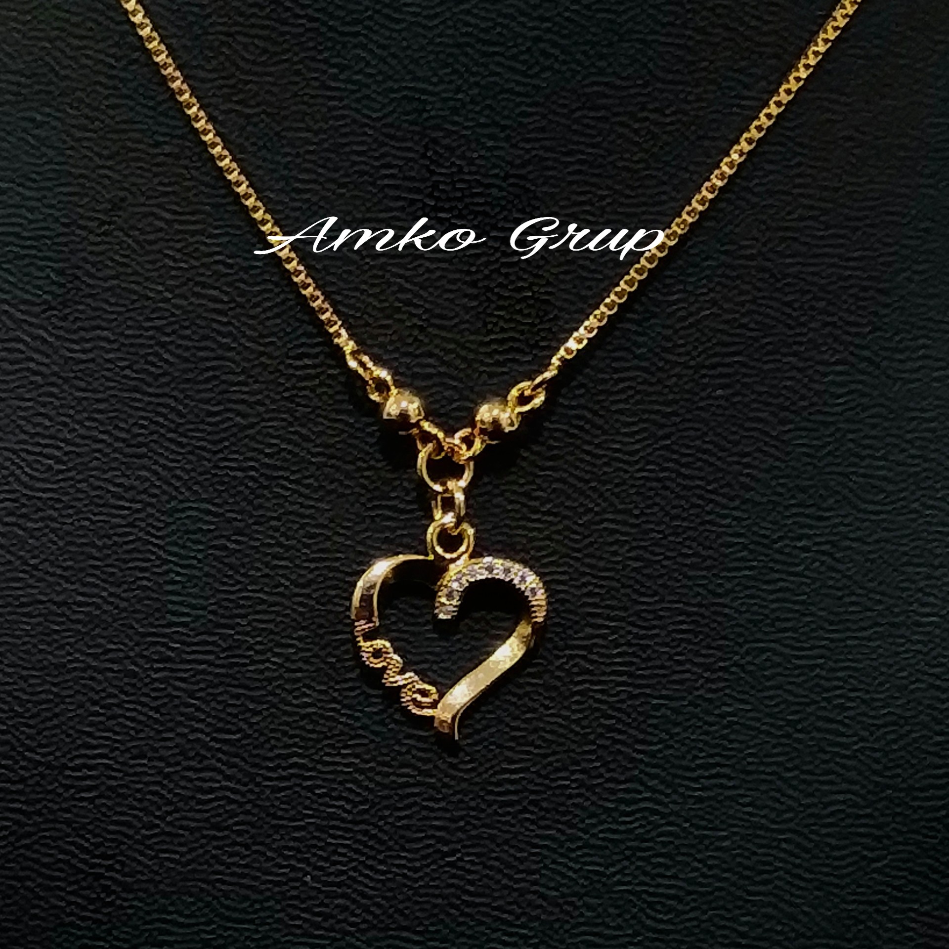 QUUEN_ Kalung Wanita Xuping Gold Lapisan Emas 24K Liontin Love Anti Luntur Dan Karat New acc cod- kalung wanita xuping gold itali liontin love permata kunci langsung anti luntur 24k new