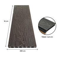 Decking Floor WPC Decking Lantai Outdoor Size 290cm Bahan Dacking Pagar Outdoor