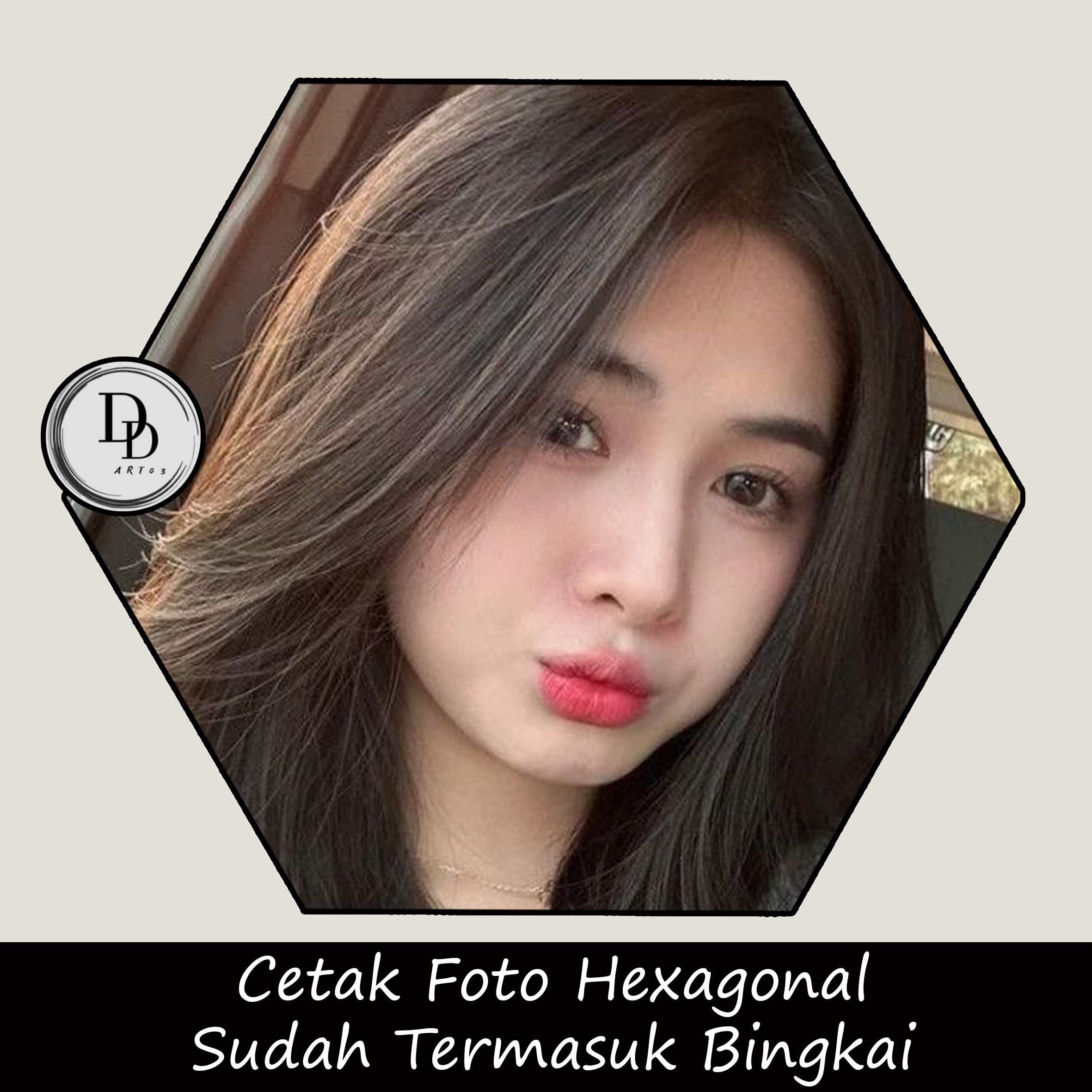 CETAK FOTO HEXAGONAL 17X20CM 7 PCS 1 PAKET NYA
