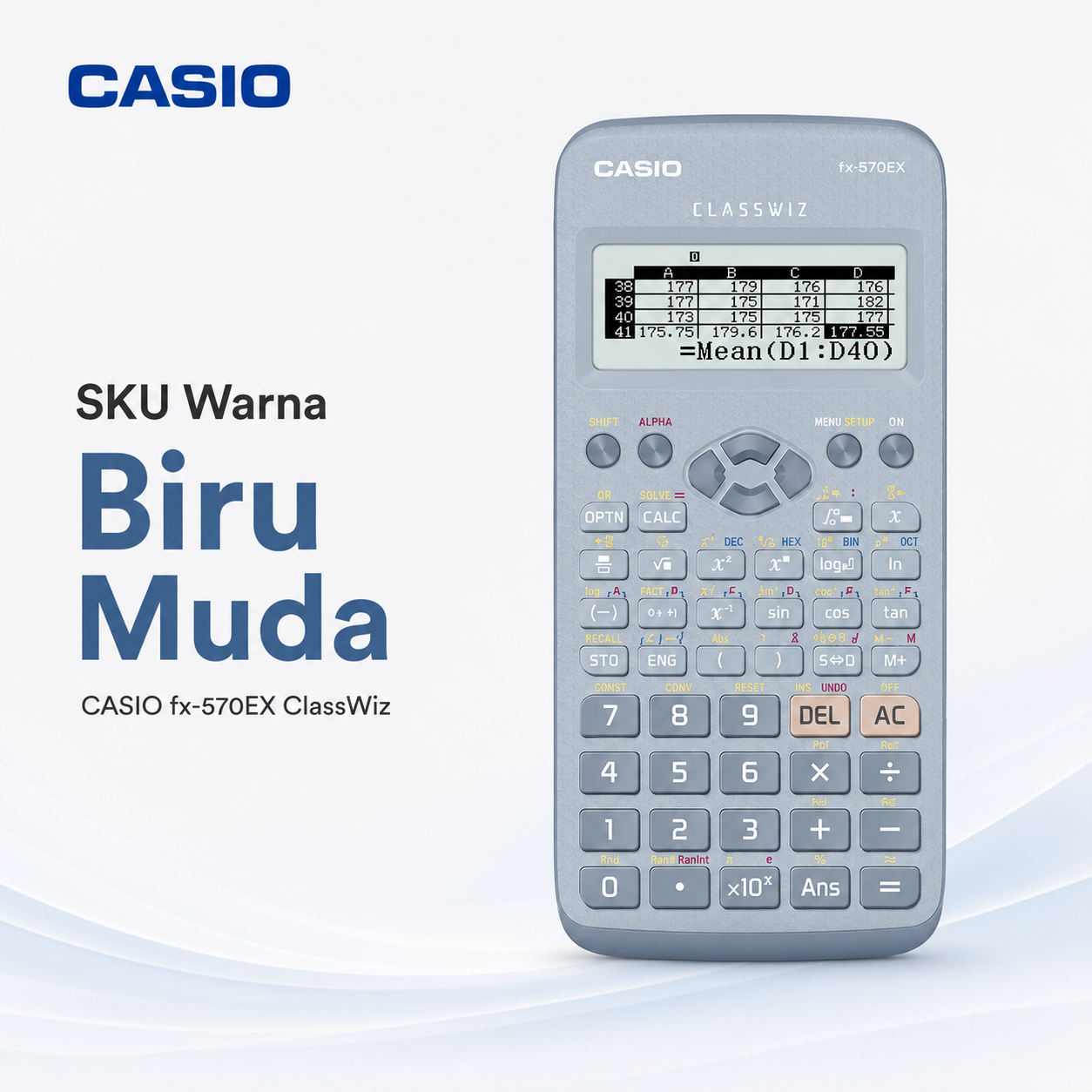 Shipped the same day--Kalkulator Scientific CASIO ClassWiz fx-570EX 552 Fungsi Natural Textbook Display untuk SMA Kuliah Teknik - 3 Warna