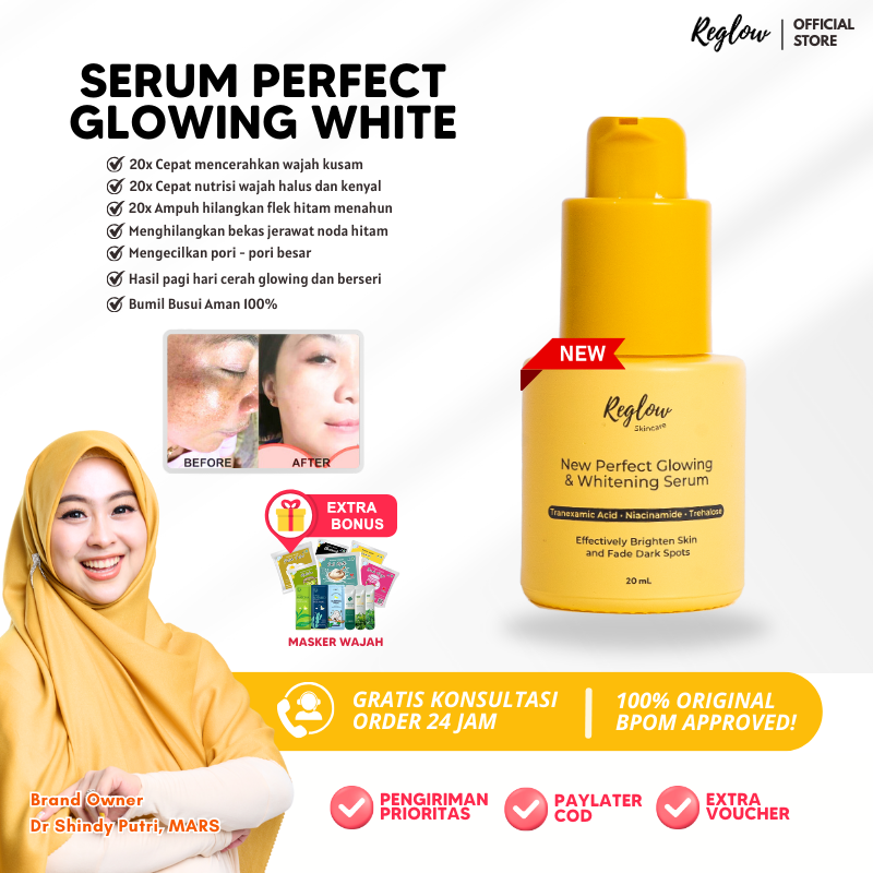 Serum Reglow dr. Shindy Ori Perfect & Whitening Serum Penghilang Flek Hitam dan Bekas Jerawat Waj...