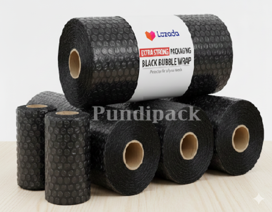 Roll JUMBO 125cm x 50m! 🛡️ Bubble Wrap Hitam TEBAL Anti-Bocor | Plastik Gelembung Packing Aman & Kuat Full Roll
