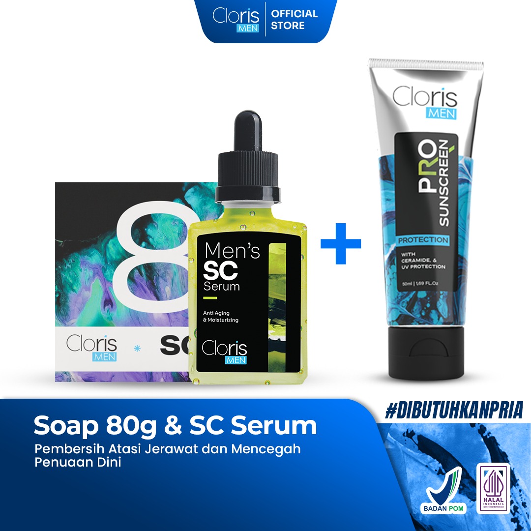 Paket Termurah Clorismen Soap 80gr + SC Serum - Pembersih Atasi Jerawat dan Mencegah Penuaan Dini