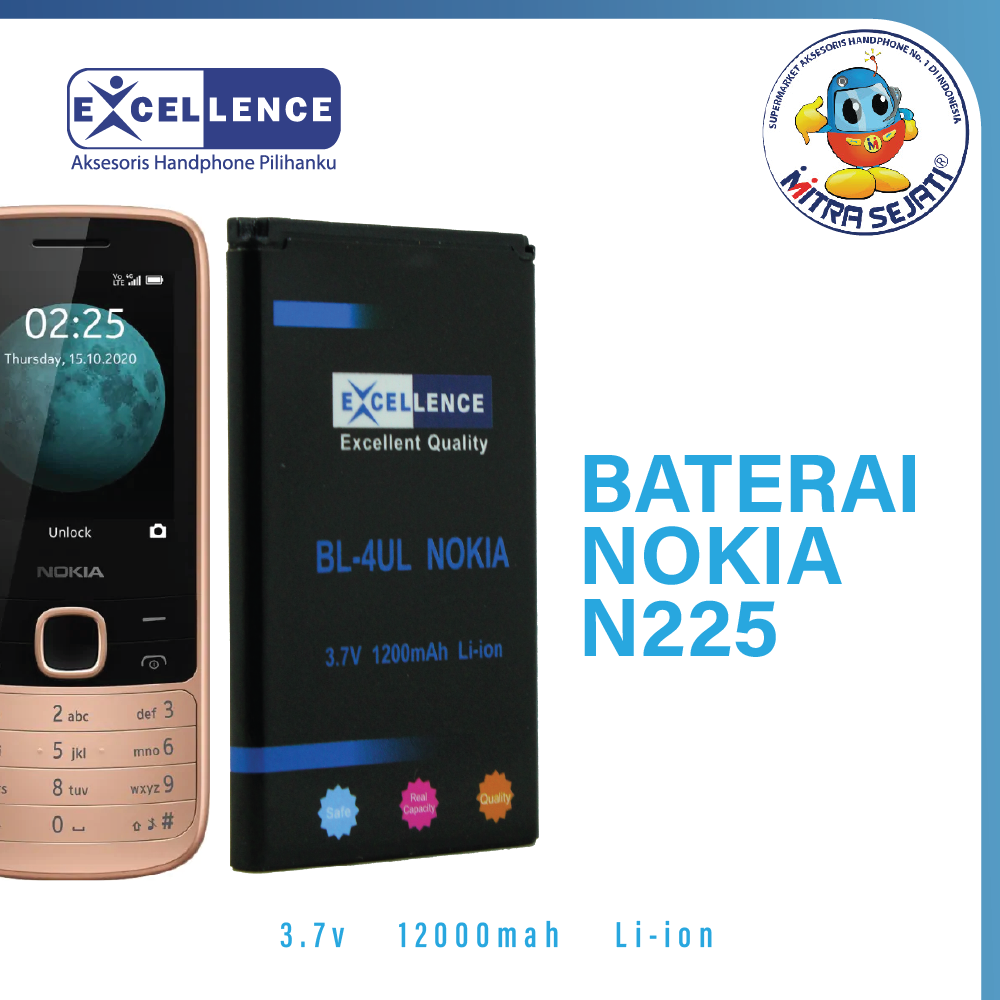 Baterai Excellence New Double IC Nokia N-225 Baterai Nokia-ABTNO225NDE