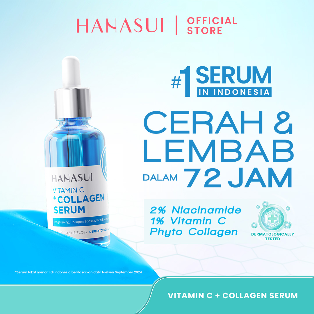 Hanasui Vitamin C + Collagen Serum - Lembap Hidrasi & Cerah Collagen 2% Niacinamide & 1% Vitamin C