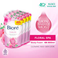 Biore Body Foam Sabun Mandi Cair Floral Spa Pouch 800ml x4