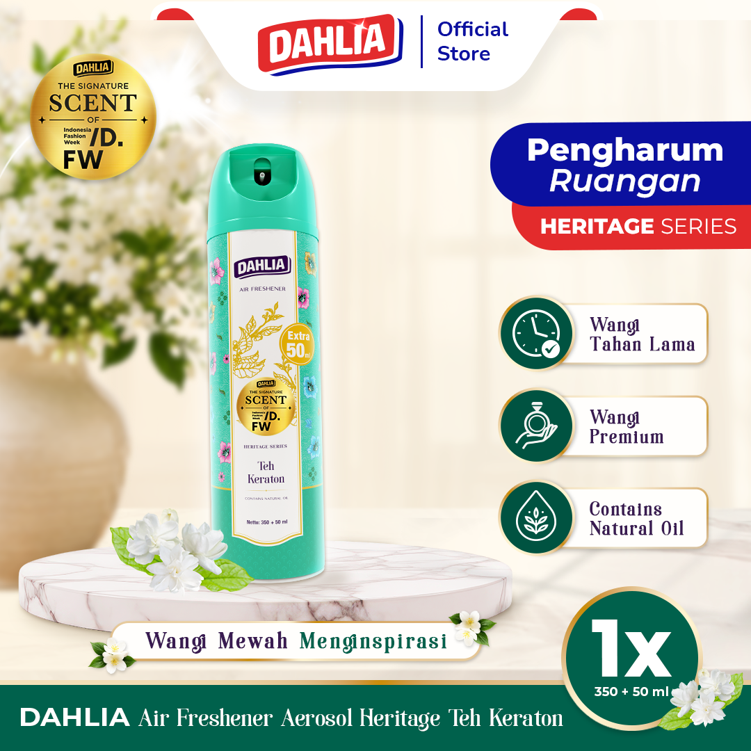 Dahlia Aerosol Heritage Series Teh Keraton 350ml + 50ml – Aroma Teh Mewah & Menenangkan