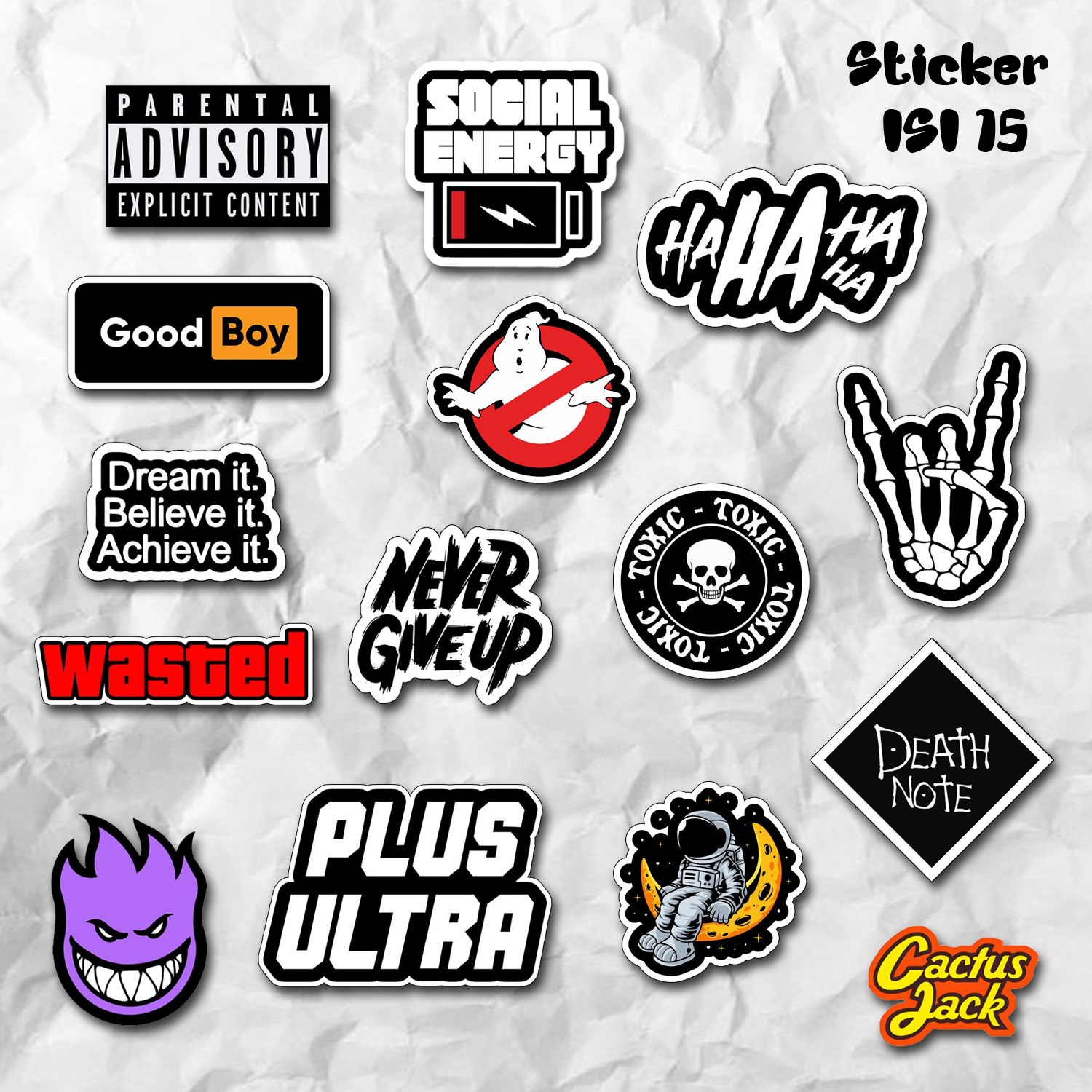 [ST10] 1 Paket isi 15 PCS Sticker Random Sticker Pack Murah