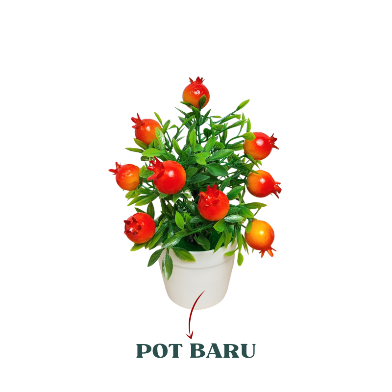 Sampai7an PBP32 / Pot Bunga Plastik Mini Dekorasi Hias Ruangan Cabe Jeruk Delima Berry Pajangan Import Jakarta / COD