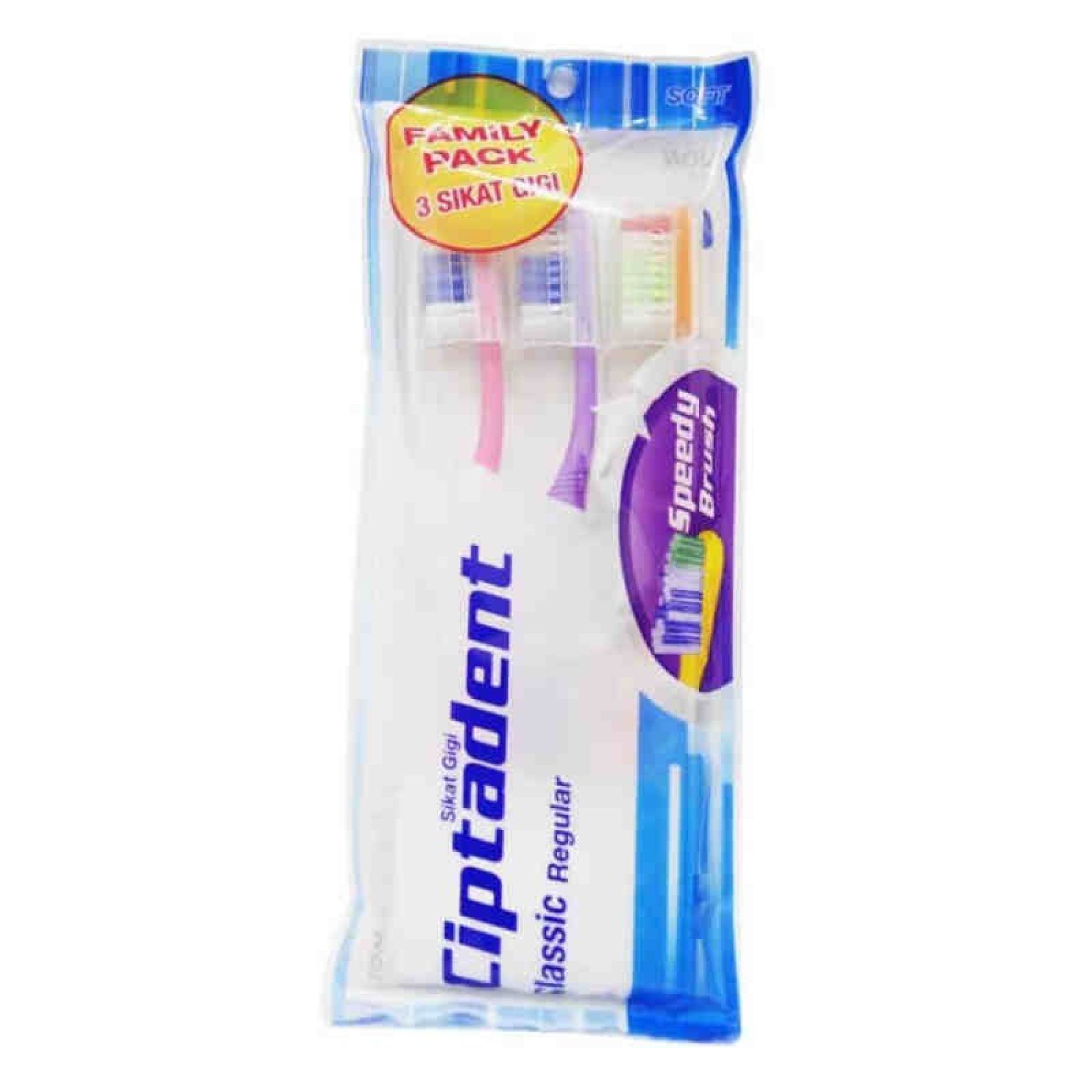 CIPTADENT Toothbrush Pack Isi 3pcs DOUBLE ACTION SOFT ORIGINAL / Ciptadent Sikat Gigi Keluarga Fa...