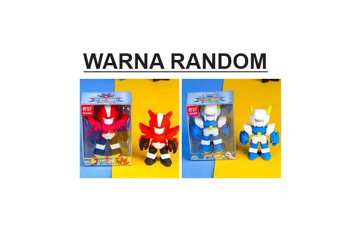 Penghapus Bentuk Robot Bisa Lepas Pasang - Stationery Eraser Anak