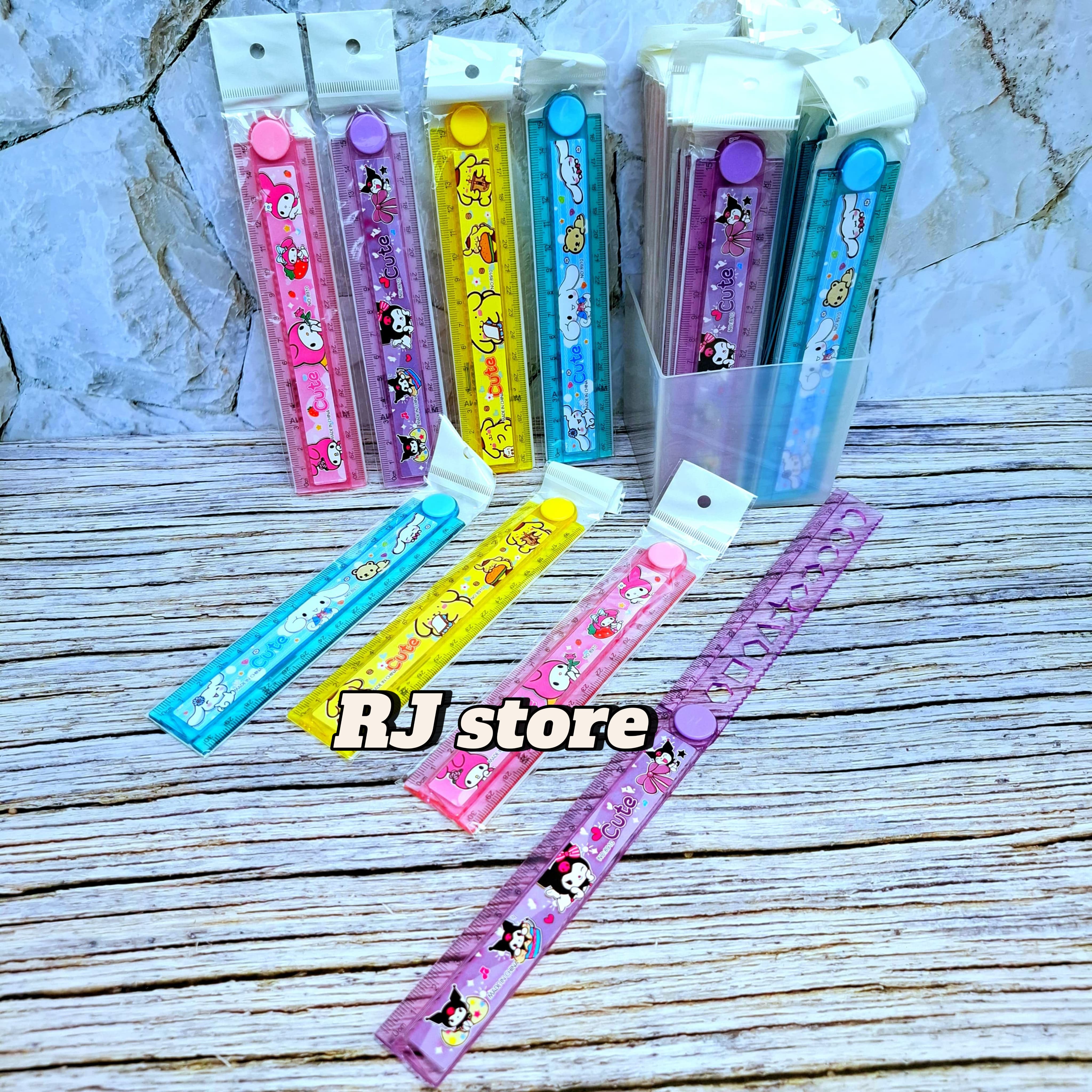 [ISI 3-6-12 PCS] Penggaris Lipat SANRIO 30 cm Cute Lucu Cinnamoroll Kuromi Best Seller / Mistar Lipat Sanrio Imut Unik Ready 4 WARNA
