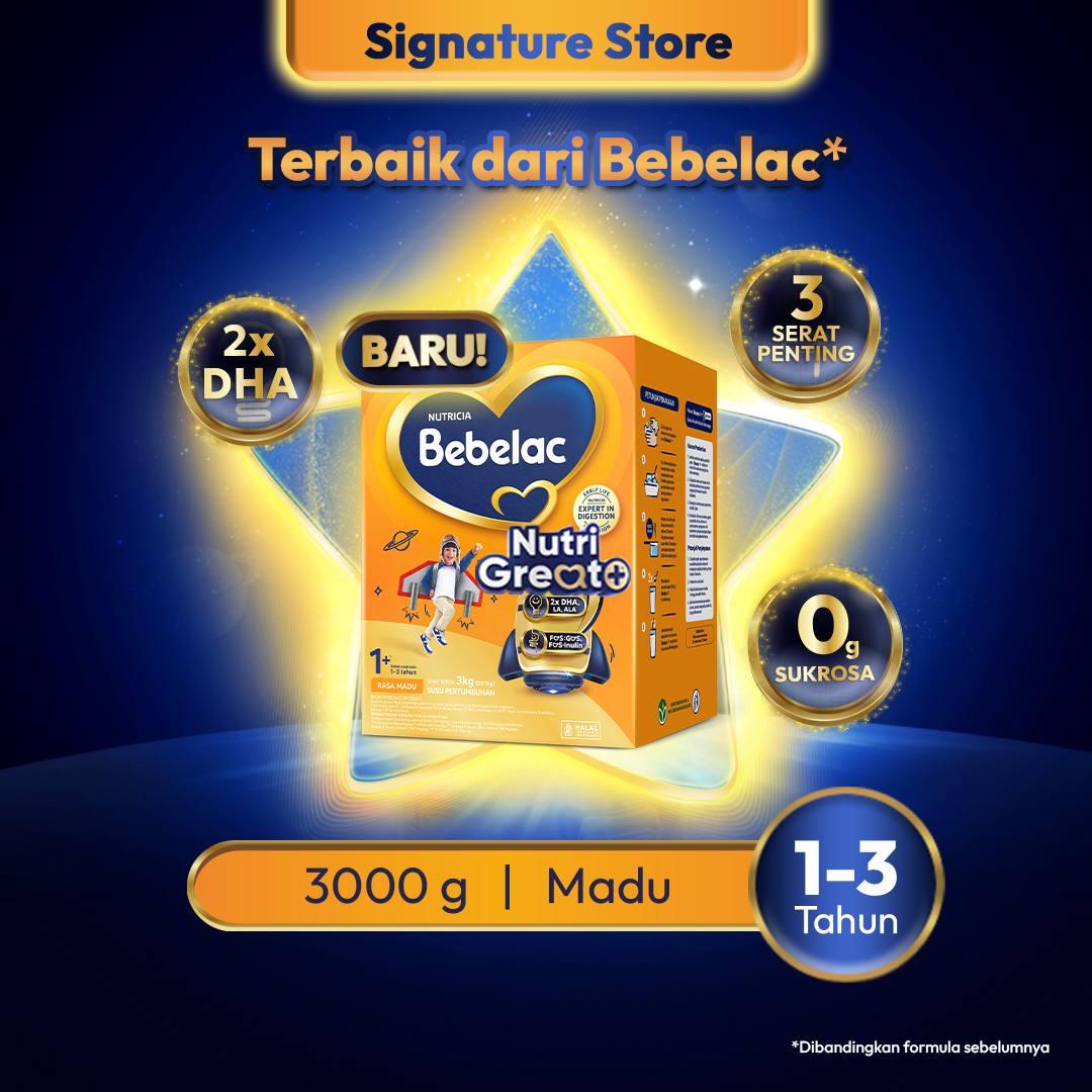 Bebelac 3 / Bebelac 1+ Madu Susu Pertumbuhan Bubuk 3000gr - Untuk Usia 1-3 Tahun