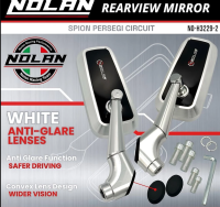 NOLAN Spion Persegi Circuit H3229-2 Kaca Putih Bahan Full Aluminium Alloy Universal Motor honda yamaha matic bebek kopling universal segala jenis motor vario mio beat nmax lexi aerox adv jupiter vega supra kharisma pcx fazzio scoopy spacy genio