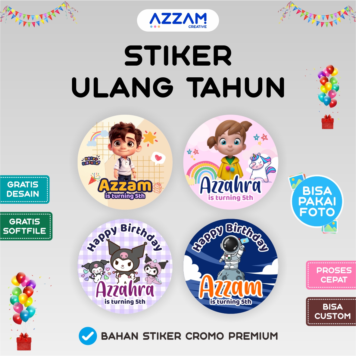 STIKER ULANG TAHUN STIKER BIRTHDAY STICKER STIKER STICKER ULANG TAHUN STICKER BIRTHDAY
