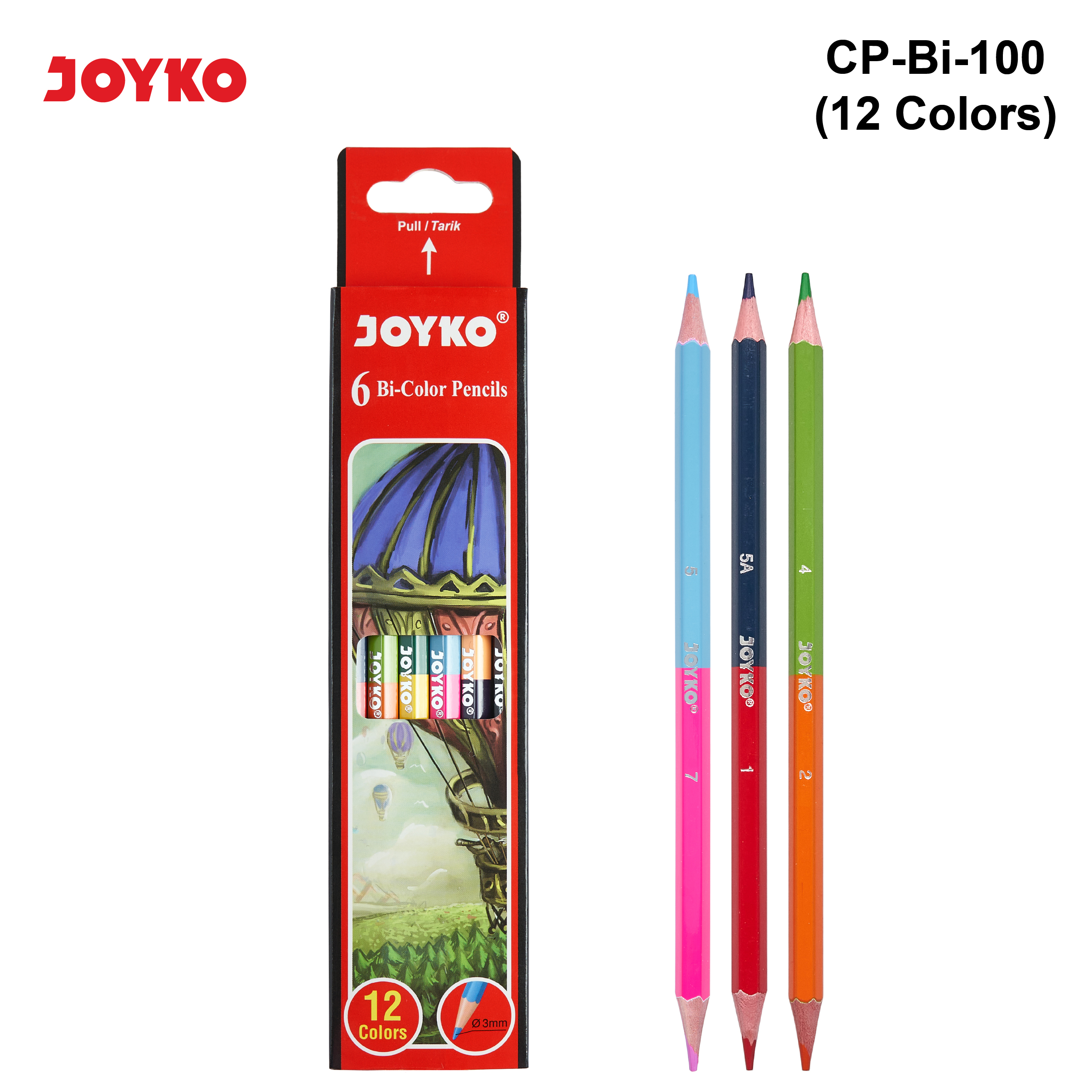 JOYKO Pensil Warna Bi-Color Pencils Duo Color 2 Warna Per Pensil